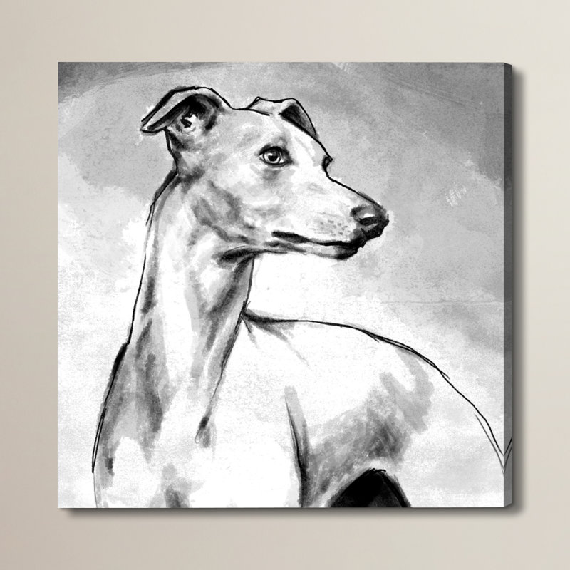 « galgo », impression sur toile tendue, H 12 po x l 12 po x P 1,5 po
