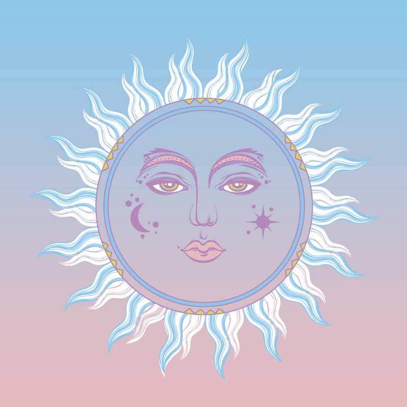 Celestial Sun - Wrapped Canvas Print, 30cm H x 30cm W