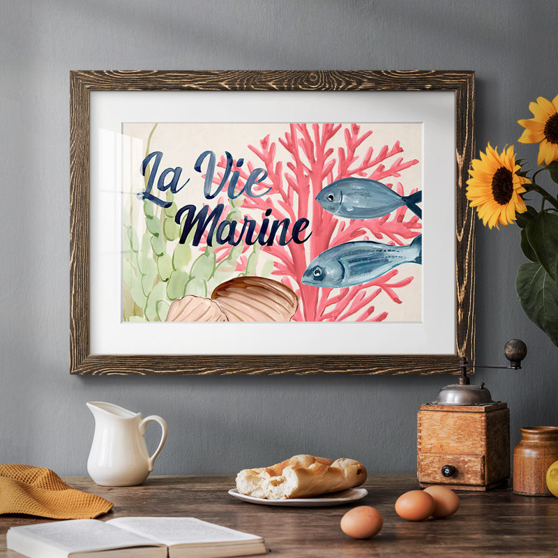 Pastel mer I, Noyer, H 18 po x l 26 po x P 1,5 po
