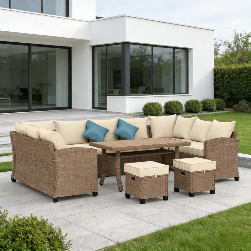 Ensemble de meubles modulaires d'extérieur 6 pièces
