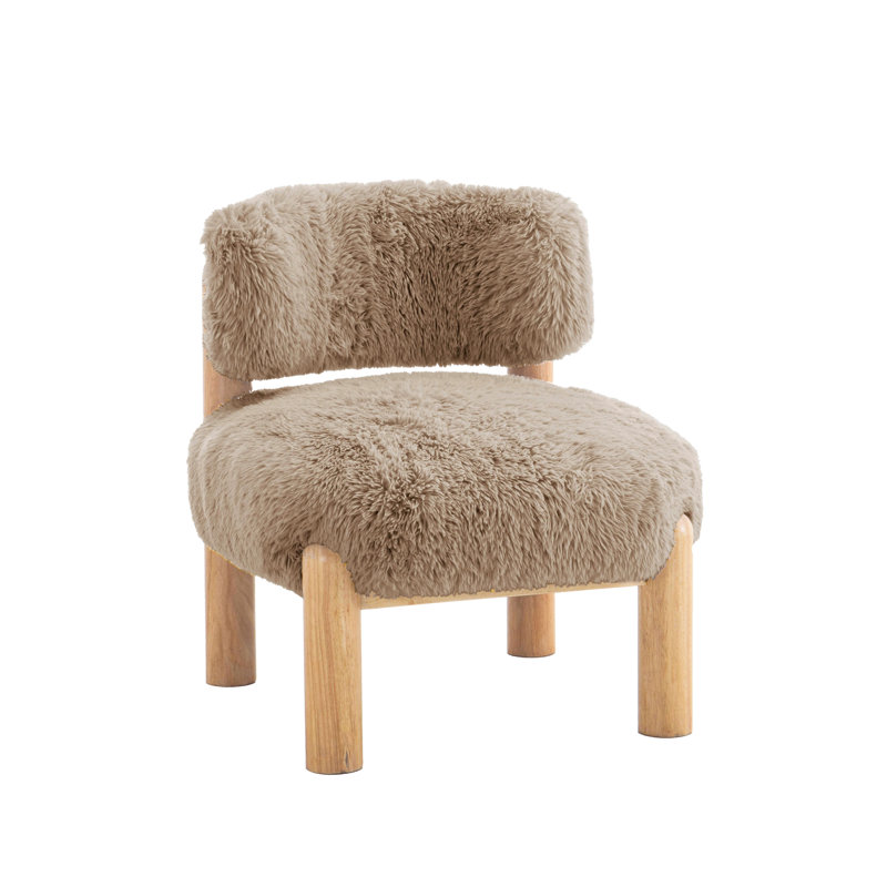 Chaise d'appoint rembourrée en tissu Lana, Brun