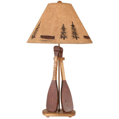 Lampe de table en bois de 2 raquettes 31 po Cannonleague