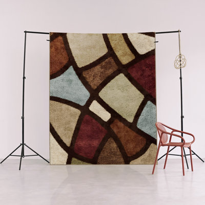 Tapis multicolore à motif géométrique moderne