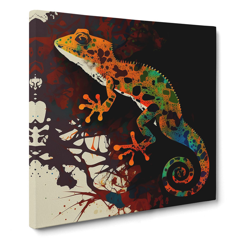 Gecko Abstract Expressionism - Wrapped Canvas, 50cm H x 50cm W x 3cm D