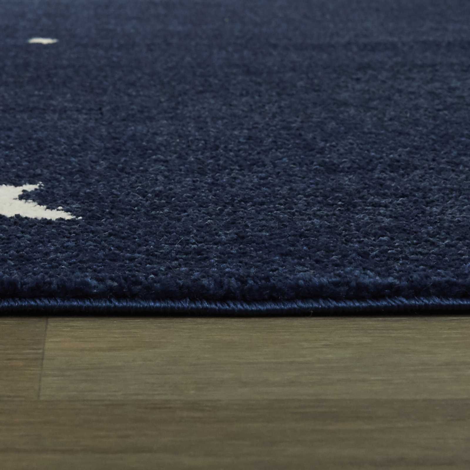 Gile Area Rug, White/Navy, Rectangle 3'11" x 5'7"