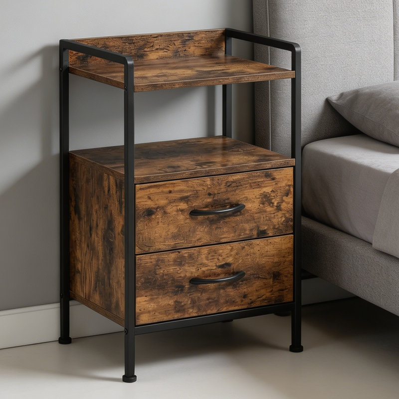 39.6 cm W Bedside Table, Yellow