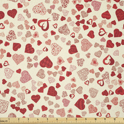 Deawn Romantic Valentine Hearts Multi-Purpose Fabric