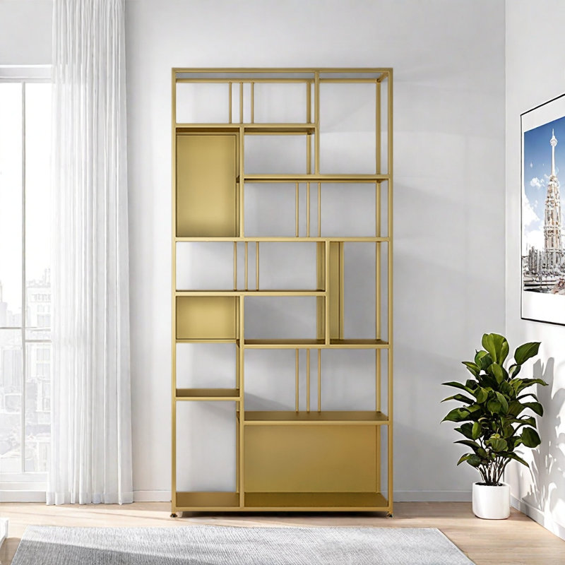 Burwinda, Gold, (8 Shelves) 78.7" H x 47.2" W x 9.8" D