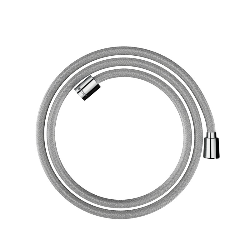 Chrome 79" Textile Shower Hose with Cylindrical and Conical Nut