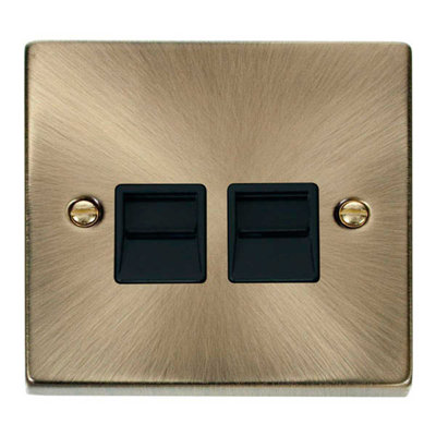 Antique Brass Secondary Telephone Twin Socket