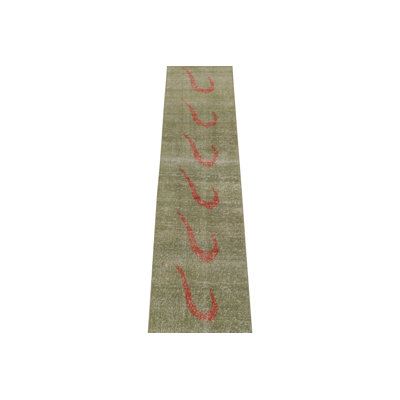 Pasha One-of-a-Kind 2'2" X 10' 1960s Runner Wool Area Rug Beige/Brown/Green