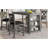 5-Piece Counter Height Rustic Farmhouse Wooden Bar Table Set With 4 Sturdy Dining Chairs And Comfortable Seating.-675698283-675698262
