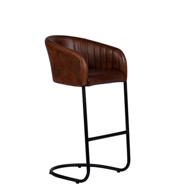 Amedee Upholstered Counter Stool with Metal Frame