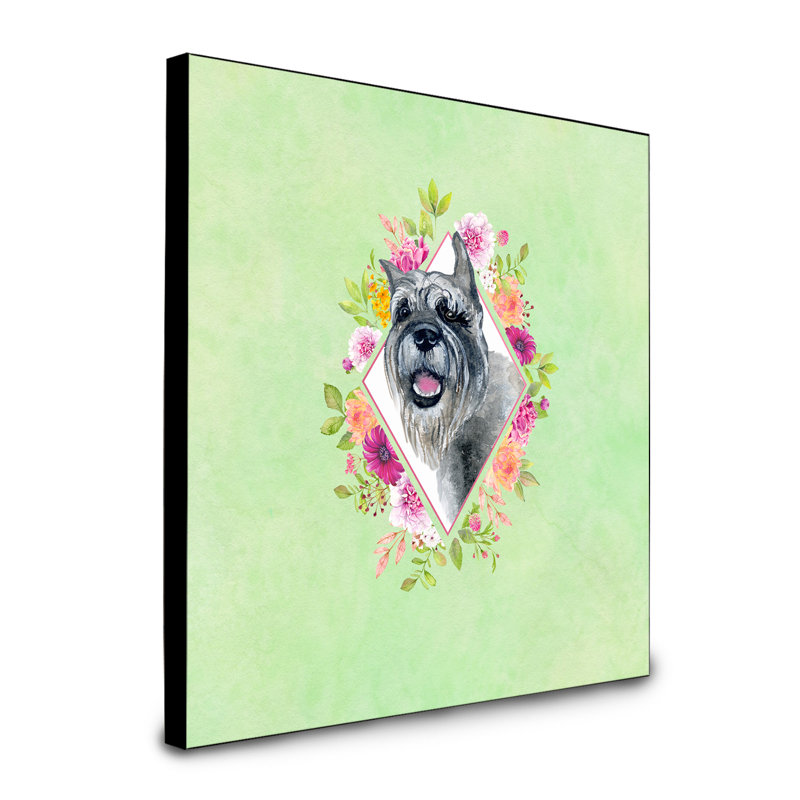 Panneau mural Dollman Flowers, Vert, Schnauzer 2
