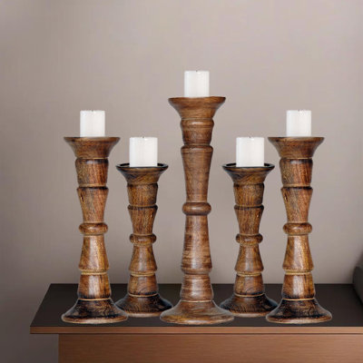 15'' H Wood Tabletop Pillar