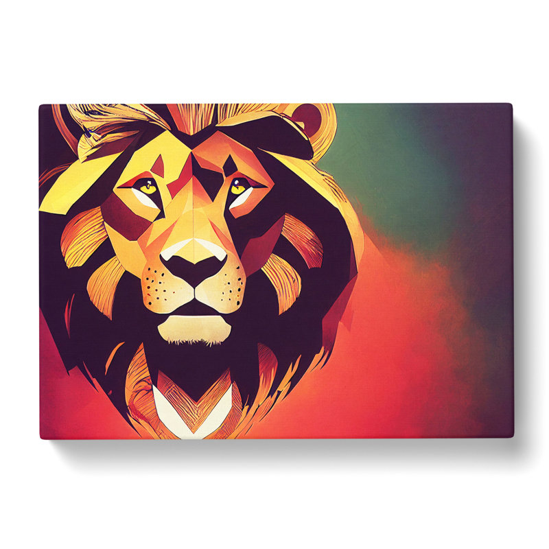 The Impressive Abstract Lion - Wrapped Canvas, 50cm H x 76cm W x 3cm D