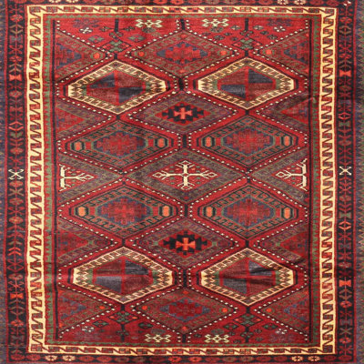 Tapis rouge / brun / beige Southwestern