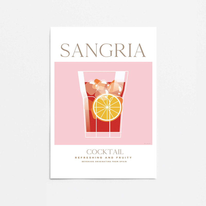 Sangria Cocktail, reproduction d'affiche, Sans cadre, H 20 po x l 16 po