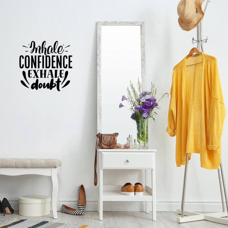 Adhésif décoratif «Inhale Confidence Exhale Doubit», Noir, H 13 po x l 13,5 po