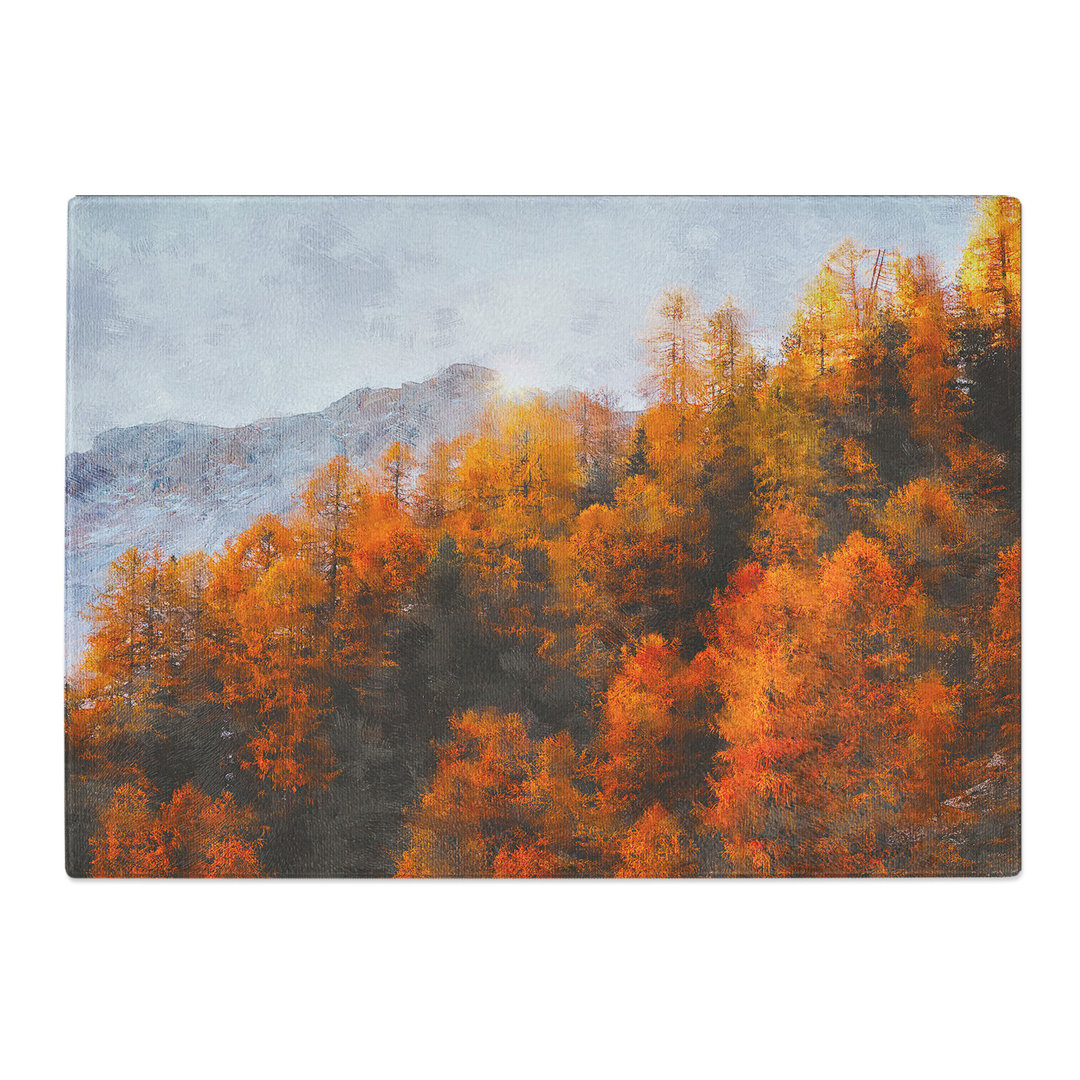 Tempered Glass Golden Forest in Italy Chopping Board