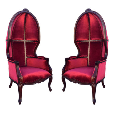 Dome Balloon Chair Red Velet Set
