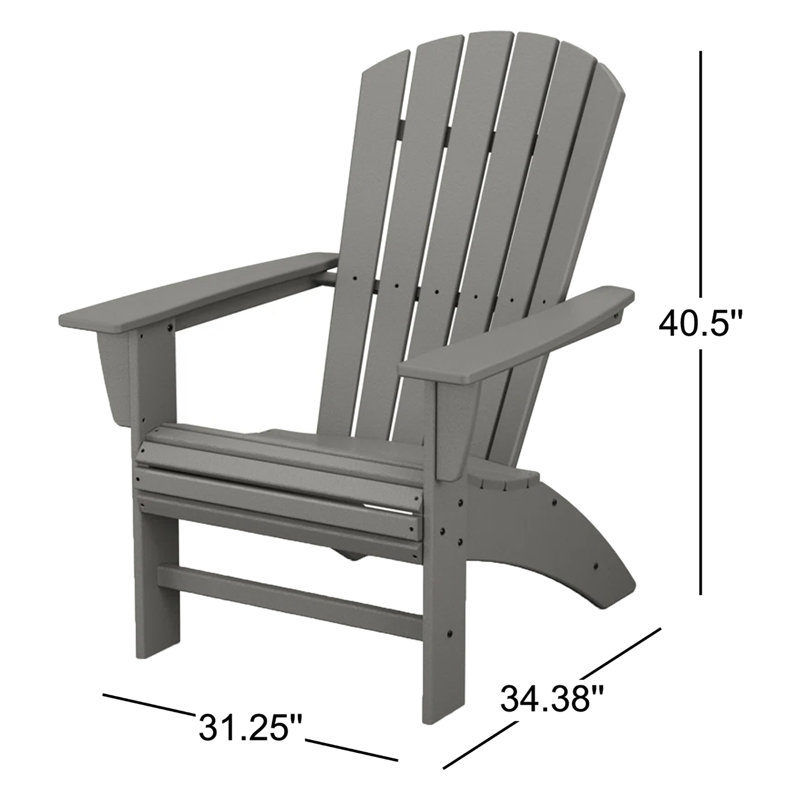 Chaise Adirondack POLYWOOD Nautical Curveback, Gris ardoise