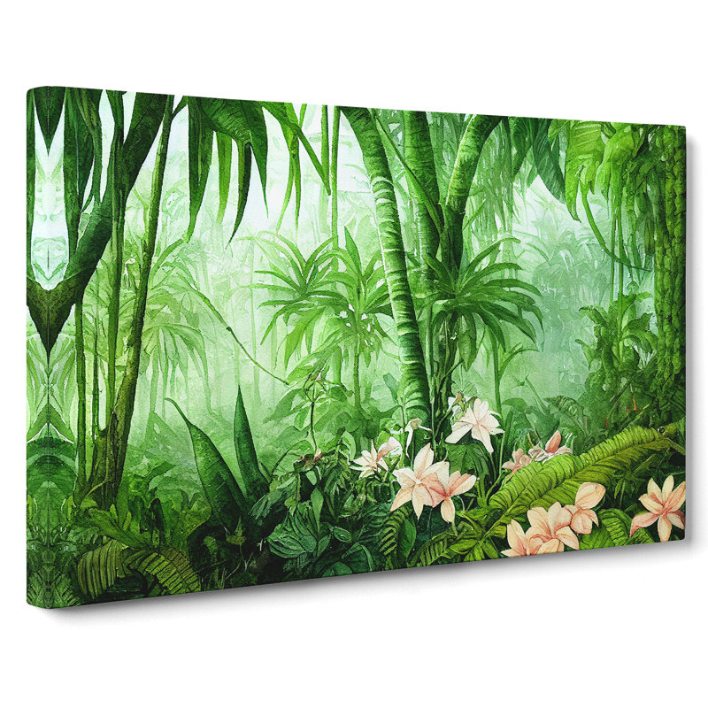 Watercolour Jungle Vol.2 - Wrapped Canvas, 35cm H x 50cm W x 3cm D