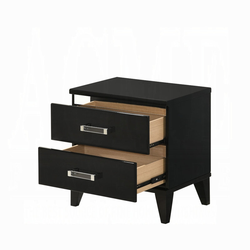 Table de chevet Chelsie, Noir