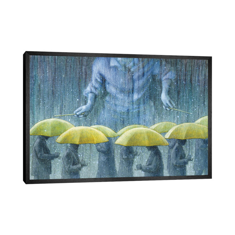 Rain Drummer 1 Piece Painting on Canvas, 66.04 cm H x 45.72 cm W, Black Framed
