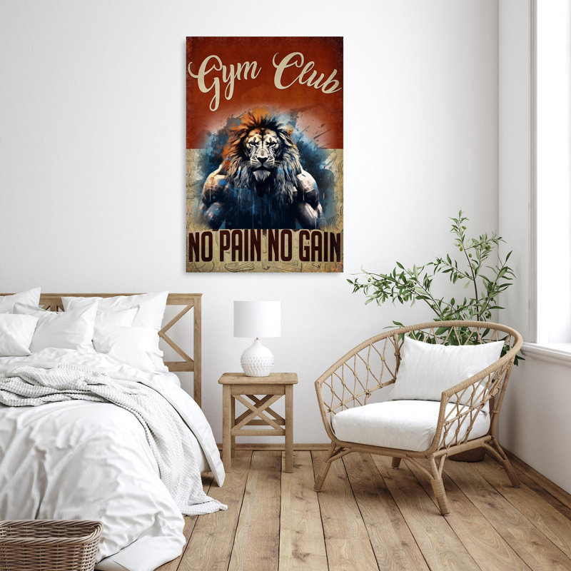 Lion Gym Club, H 36 po x l 24 po x P 1,25 po