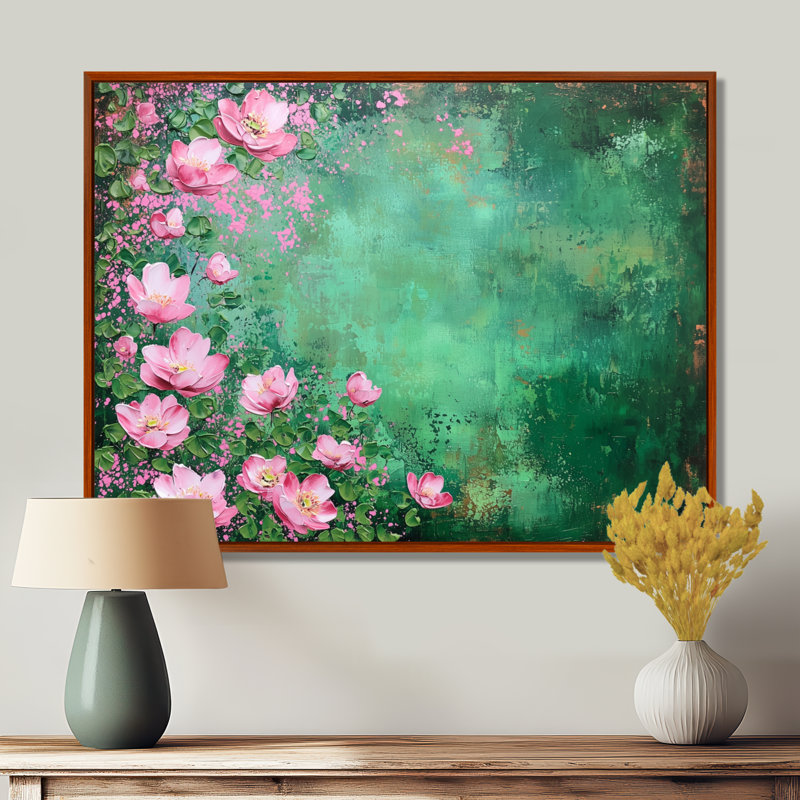 Printemps symphonie de fleurs sauvages I - Art mural fleurs sauvages, H 34 po x l 44 po, Brun