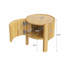 Table de bout ronde avec rangement en bois d'hévéa massif l 19,6 po x P 19,6 po x H 21,3 po