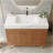 36" Freestanding Bathroom Vanity With Faux Marble Top, Ceramic Sink, 5 Drawers & Stainless Steel Legs-1844875869-1844875870