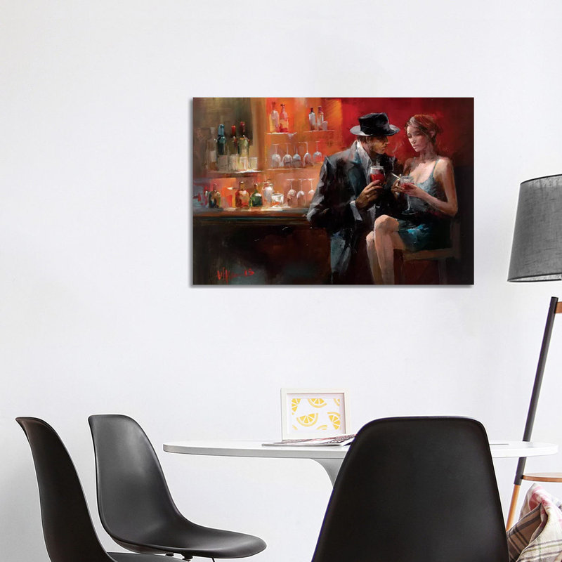 Evening In The Bar I by Willem Haenraets - Wrapped Canvas Painting, 101.6 cm H x 66.04 cm W x 3.175 cm D