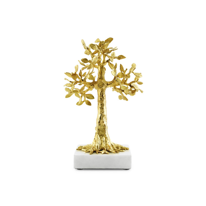 Flights of Fancy Foliated Cross Sculpture, Gold