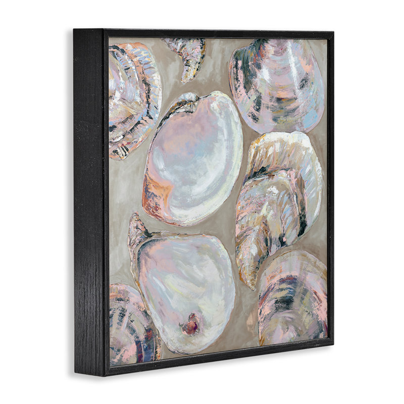 Coquillages d'été dans l'art de la giclée, encadré par Jeanette Vertentes, Giclée encadrée noir minuit, H 12 po x l 12 po