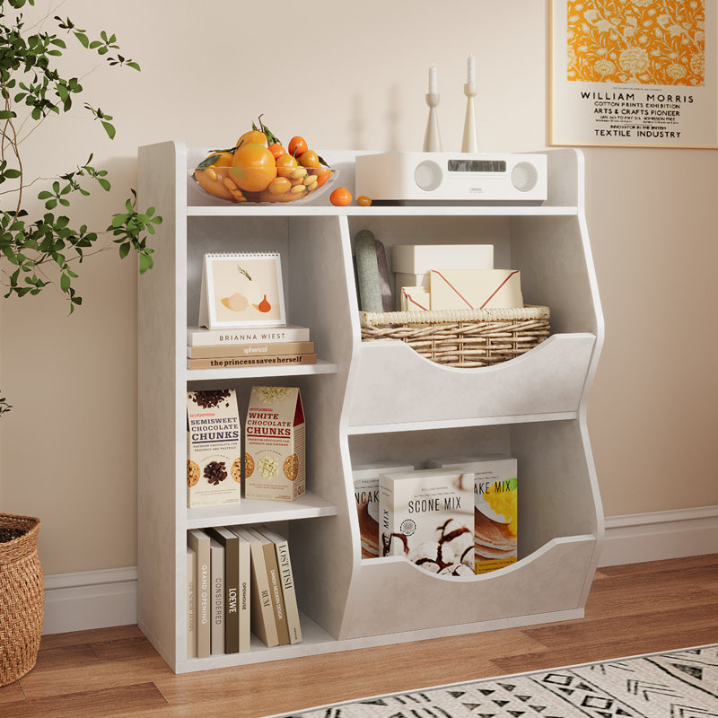 36cm H X 31.9cm W Solid Wood Toy Storage Kids Bookcase, White