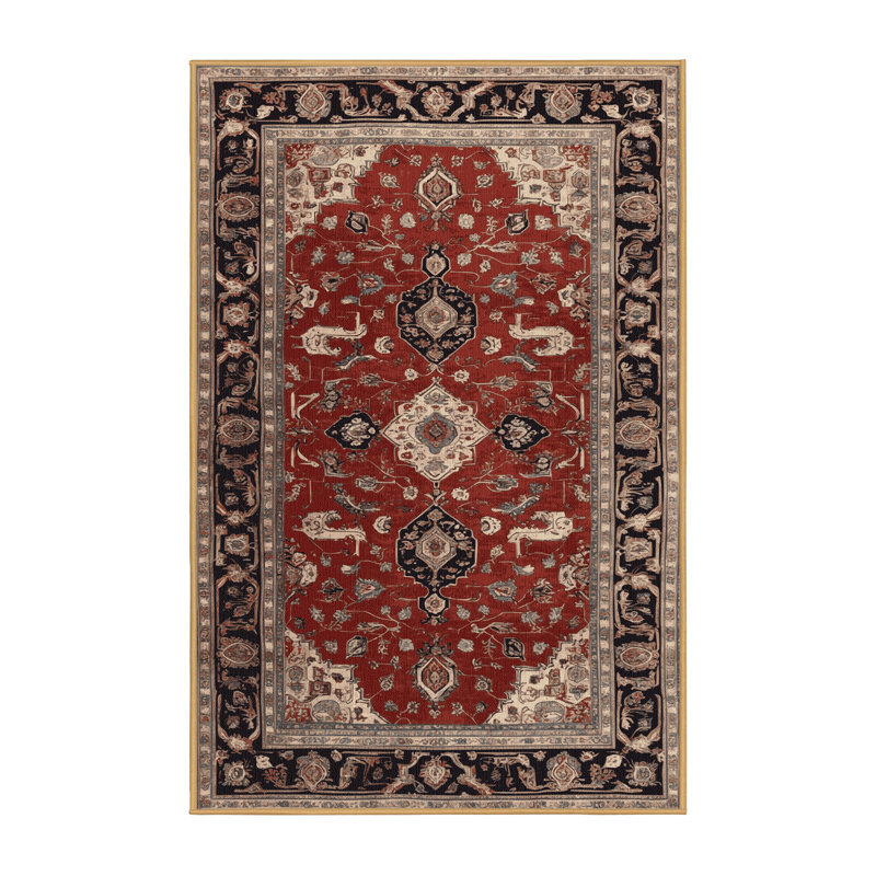Tapis brun lavable à la machine, Rectangle 5 pi x 7 pi