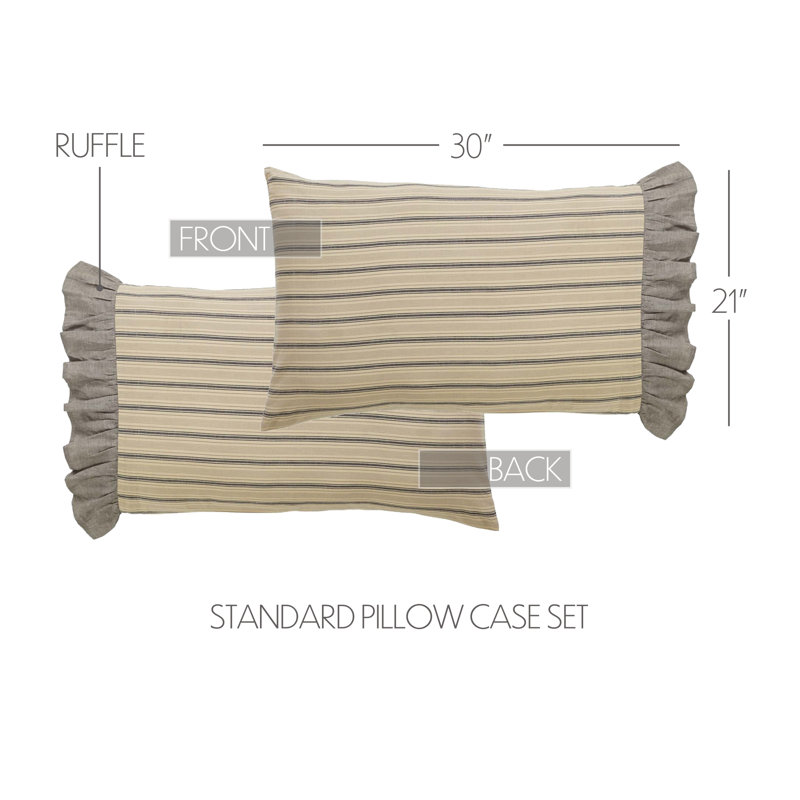 Sawyer Mill 100% Cotton Striped - Set of 2, Standard/Twin Pillowcase