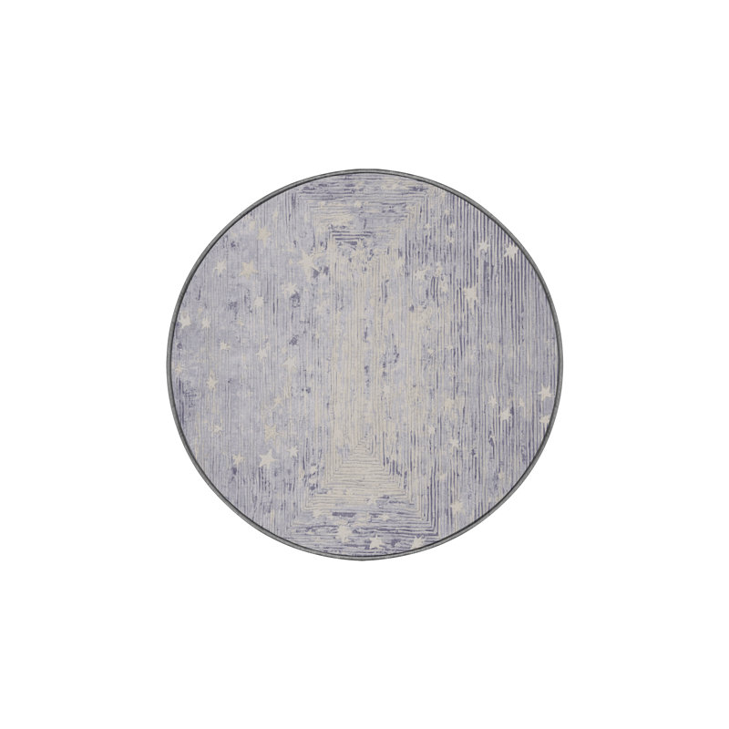 Machine Washable Gray Area Rug, Round 8'