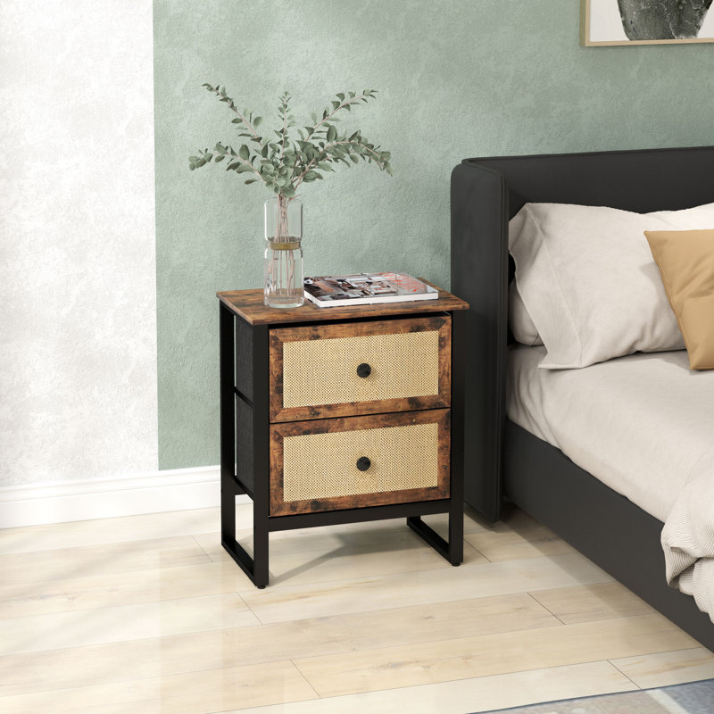 50cm W Manufactured Wood Bedside Table