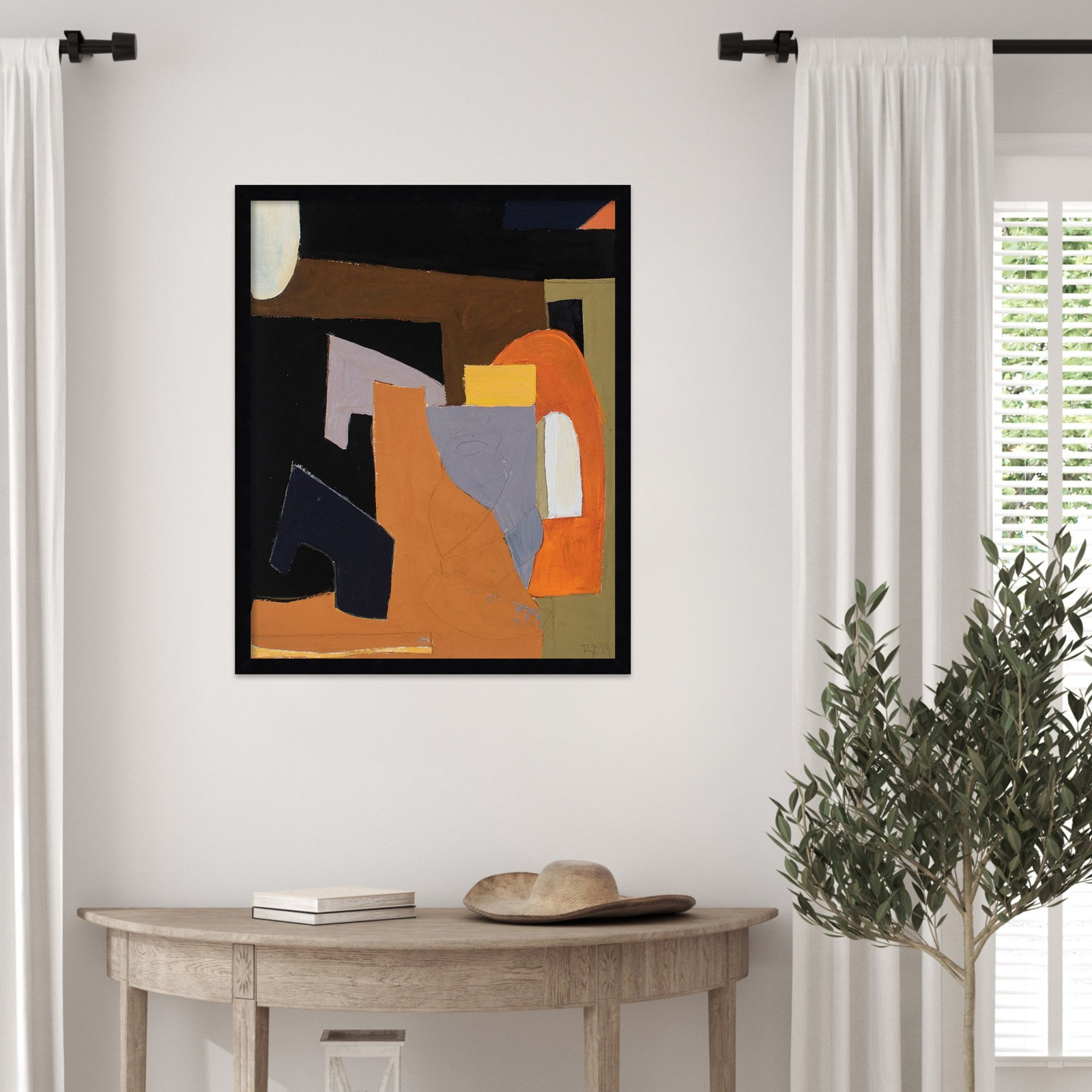 Solano "The Olive Press Room" Print, 25" H x 21" W, Black