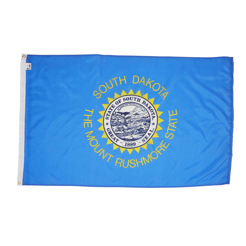 Double Sided House Flag, South Dakota, Nylon, 24" H x 36" W