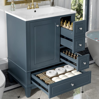 24" bathroom vanity with ceramic sink