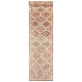 Vintage Morrocan Berber Wool And Cotton On Wool 3Ftx16ft6in Terracotta