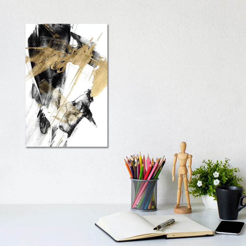 « Glam & Black I » par Jennifer Goldberger-impression, Toile tendue, H 12 po x l 8 po x P 0,75 po