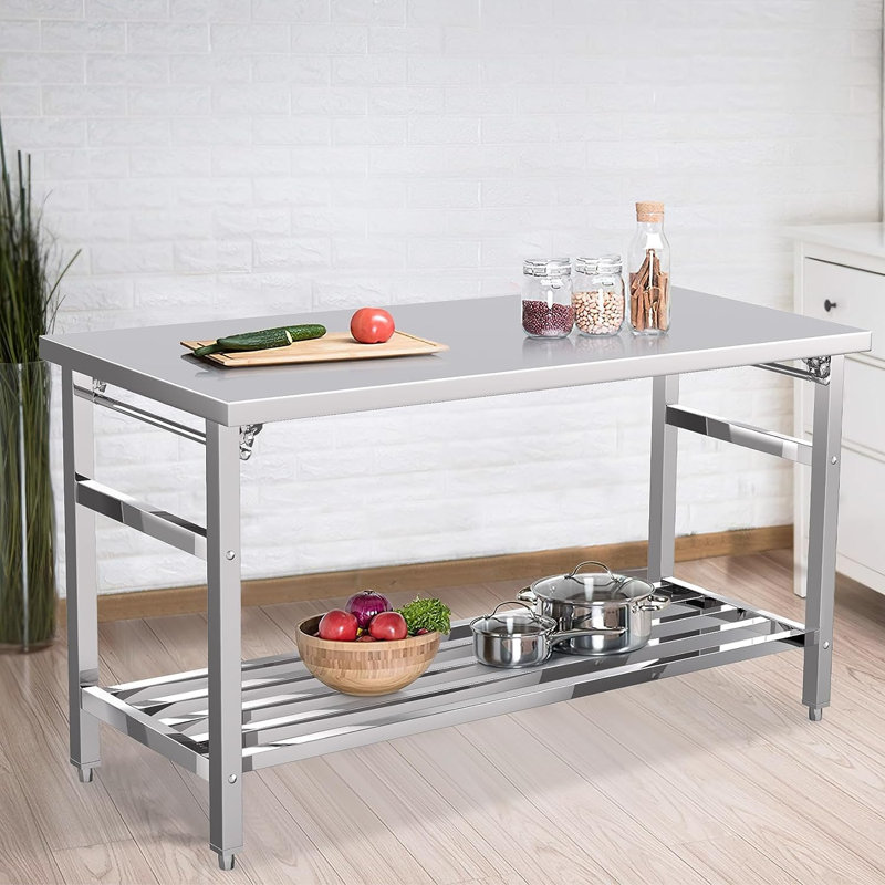 Établi avec plan de travail en acier, H 32 po x l 60 po x P 24 po