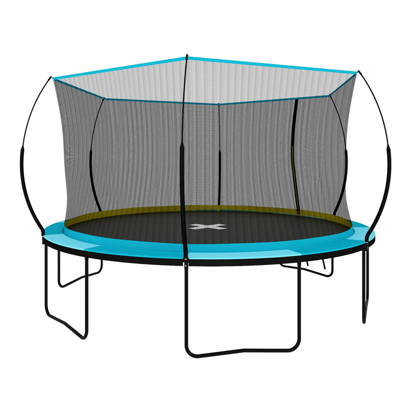 Creationstry 14' x 14' Round Backyard Trampoline, Blue