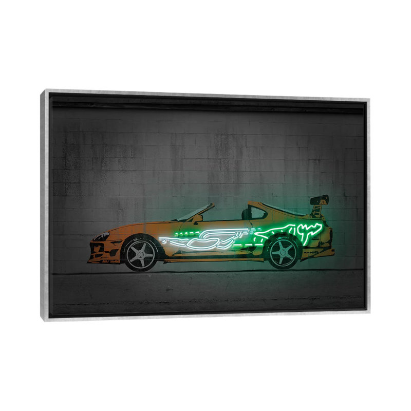 « Supra » par octave Mielu-impression d’art graphique, Toile avec cadre argenté, Pas de tapis, H 18 po x l 26 po x P 1,5 po