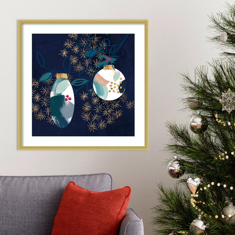 «Crafty Blue Christmas I» par Wood, reproduction d'art encadrée, H 25 po x l 25 po